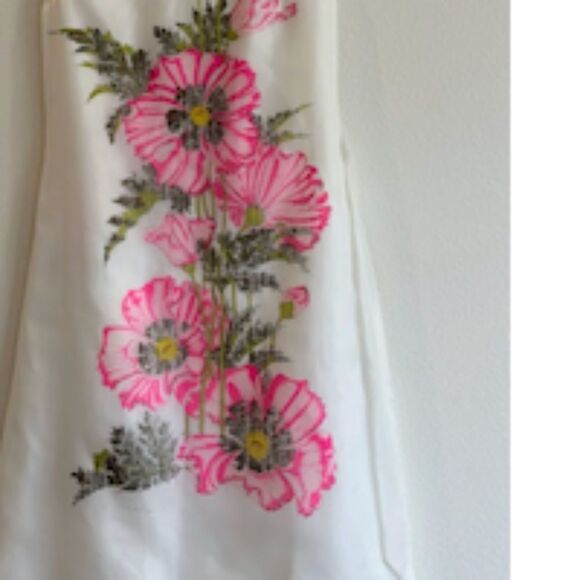 Vintage Alfred Shaheen Pink Poppy Mod Shift Dress - Picture 4 of 10